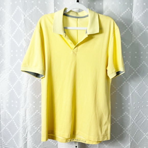 🥈 15.LULULEMON Men’s polo shirt yellow - Picture 1 of 8